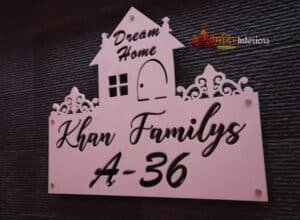Designer 3D Corian Name Plate For Home