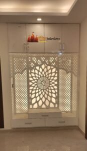 Designer Wooden Mandir For Home With back Light