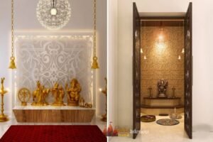 Wooden Pooja Ghar Temple For Home Backlit