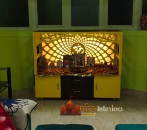 Wooden Temple For Home With backlit