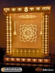 Back Light Corian mandir design