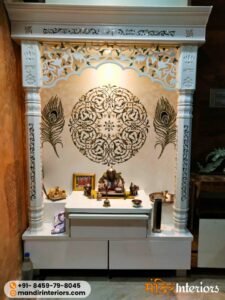 Corian Mandir made with MOP (Mother of Pearls) More Pankh