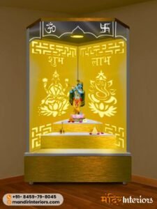 Corian Mandir with Back Light